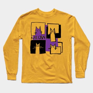 geometric cats Long Sleeve T-Shirt